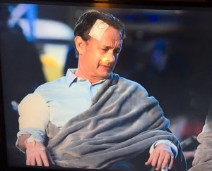Tom Hanks with Slapstick bandage